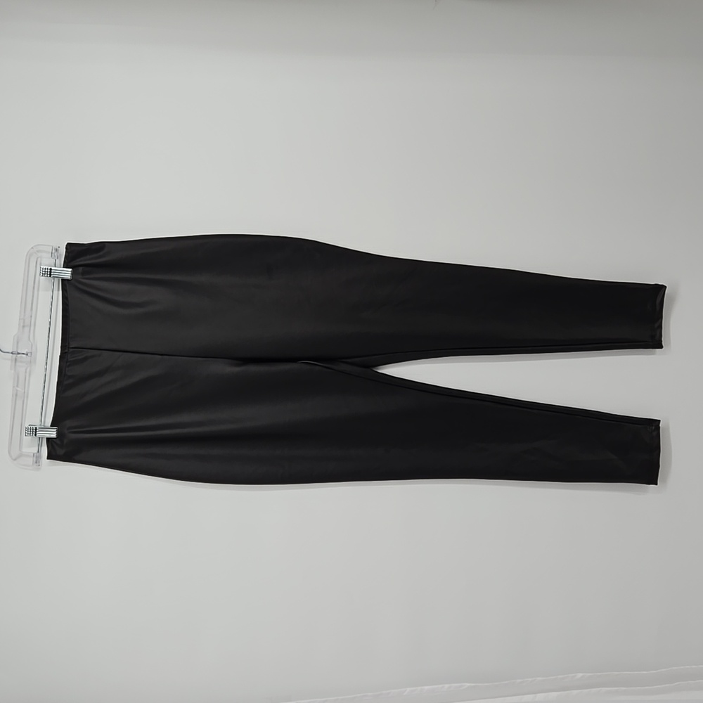 Fashion Nova Faux Leather Leggings Elastic Waistband Skinny Leg Black Size L